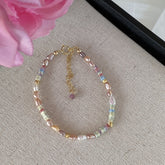 14K Gold-Filled Pink and Purple Beaded Pearl Bracelet